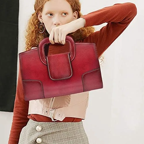 Vista 6 de Goclothod Bolso de mano con asa superior para mujer estilo vintage con solapa bandolera