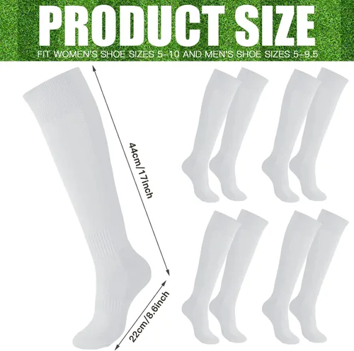 Vista 2 de Handepo 4 pares de calcetines de béisbol para hombre, calcetines de sóftbol negro, gris, blanco, rojo, azul real, calcetines deportivos deportivos