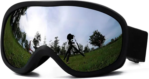 Vista 9 de AVV OTG – Gafas de esquí para hombres y mujeres con lente de doble capa antivaho, UV400, gafas de nieve para snowboard, moto de nieve y patinaje