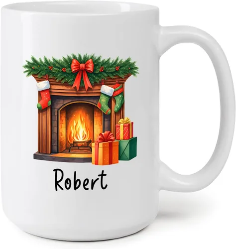 Vista 11 de Taza de café de Navidad personalizada con bastón de caramelo, divertida taza de cerámica de bastón de caramelo, regalos para familiares, amigos