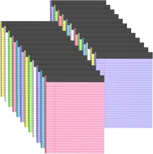 Vista 11 de Blocs de Notas Legales de 8.5 x 11 pulgadas, Blocs de Notas Legales de Colores, Rayado Ancho, Paquete de 10 Blocs de Notas de 8.5 x 11, Blocs