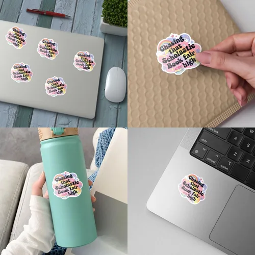 Vista 4 de 3 calcomanías de Chasing That Scholastic Book Fair High para lector Bookish Chasing That Scholastic Book Fair High Stickers 90s Nostalgia Bookworm