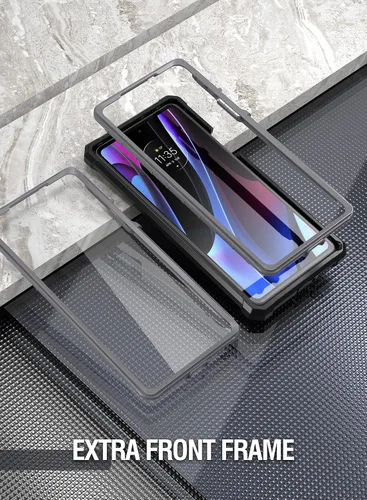 Vista 4 de Poetic Guardian Series - Funda diseñada para Motorola Edge Plus 5G de 6.7 pulgadas (2022) / Edge+ 5G UW (2022), modelo # XT2201, cubierta híbrida
