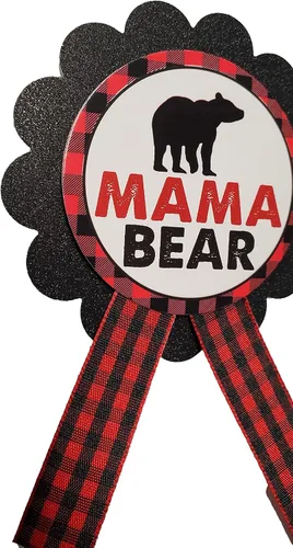 Vista 3 de Amy's Bubbling Boutique Inc - Pin de botón con diseño de mamá oso, Cartulina cinta de grogrén