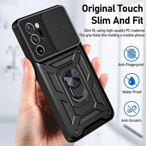 Vista 6 de Funda para teléfono Samsung Galaxy Note 20 Ultra Glaxay Note20 Plus 5G con cubierta de cámara y protector de pantalla de vidrio templado, soporte