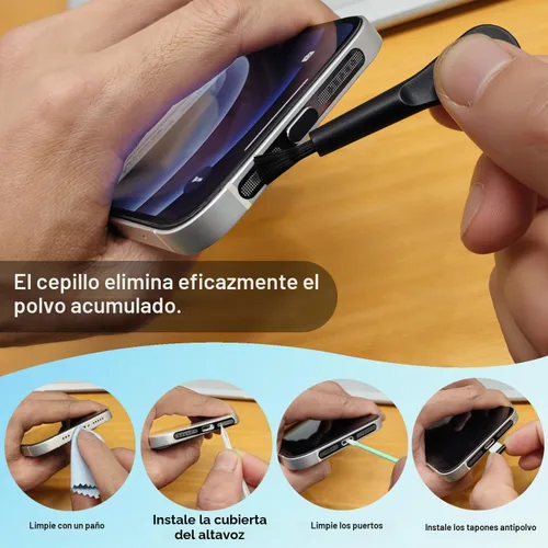 Vista 5 de Enchufe antipolvo USB C, paquete de 10 cubiertas para puerto USB C, cubierta antipolvo para altavoz de teléfono y puerto de carga tipo C para iPhone
