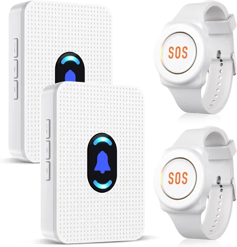 Vista 11 de Daytech Botón de llamada inalámbrico del localizador del cuidador para ancianos en el hogar Sistemas de alerta de vida para personas mayores