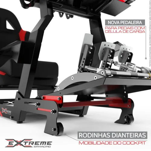 Vista 3 de Extreme Simracing Racing Simulator Cockpit With All Accessories (Black) - VIRTUAL EXPERIENCE V 3.0 Racing Simulator For Logitech G27, G29, G920