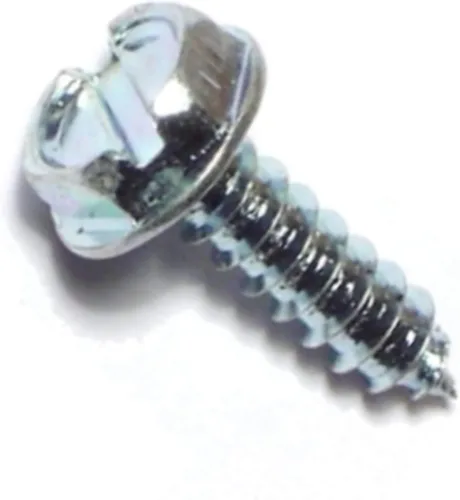 Vista 3 de Hard-to-Find Fastener 014973265397 Tornillos de chapa de arandela hexagonal ranurada, 8 x 3/8, pieza-100, zinc