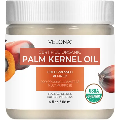 Vista 8 de velona Aceite de almendra de palma orgánico certificado por la USDA, 2 onzas líquidas, aceite portador 100% puro y natural, refinado, prensado