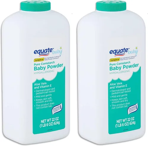 Vista 2 de Polvo puro de almidón de maíz para bebés con aloe y vitamina E (22 oz - 2 unidades)