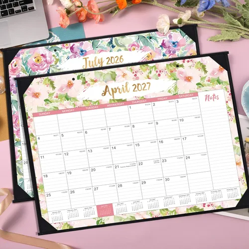 Vista 8 de Calendario de escritorio 2026-2027 – julio 2026 – diciembre 2027, calendario de escritorio mensual grande de 18 meses, 22 x 17 pulgadas, almohadilla