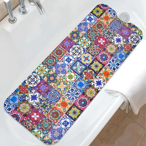 Vista 17 de Tapete de baño de sirena antideslizante, bonito tapete de baño de goma para bañera, tapete de baño para niños y niñas pequeñas, tapete de ducha