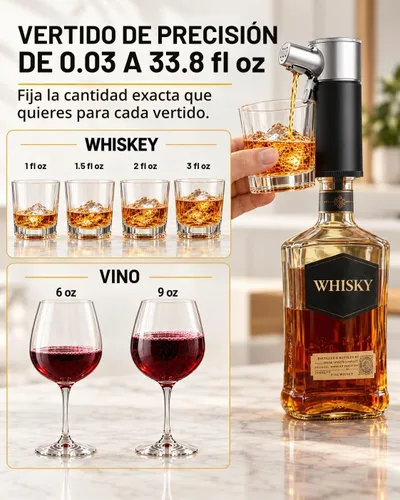 Vista 2 de Dispensador eléctrico de licor y vino 6 en 1 con aireador