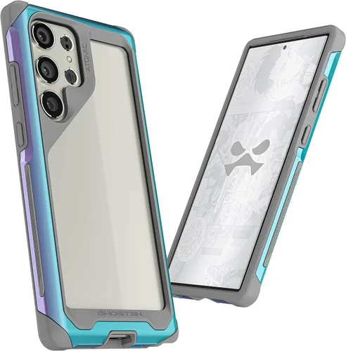 Vista 151 de Ghostek Atomic - Funda delgada para Galaxy Z Flip 4, parte trasera de aramida con parachoques de aluminio rojo, funda protectora de doble capa a