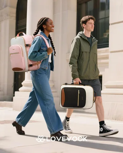 Vista 7 de LOVEVOOK Mochila de viaje grande para mujeres y hombres, mochila de transporte de 40 litros para aviones, bolsa de viaje para artículos personales