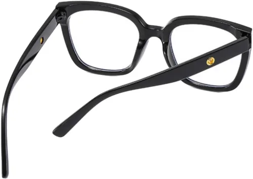Vista 4 de Shiratori Lentes de bloqueo de luz azul, rectangular, elegante, aspecto preppy, marco multicolor para mujeres y hombres