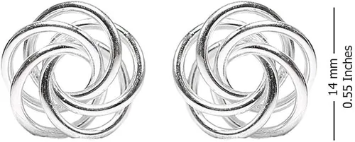 Vista 5 de LeCalla - Juego de 2 pares de pendientes de plata de ley con nudo de amor para mujeres adolescentes