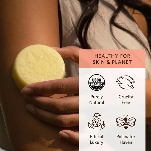 Vista 5 de Moon Valley Organics Barra de Loción Herbal en Bergamota Geranio, Moon Melt Bar, Caléndula y Consuelda, Cera de Abejas, Sana y Restaura la Piel