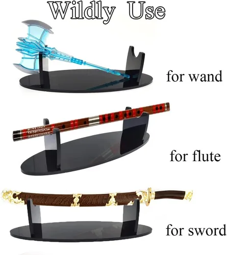 Vista 6 de Coret Soporte para espada pequeña para cuchillo samurái, soporte de espada de sable de luz, soporte de acrílico decorativo de escritorio