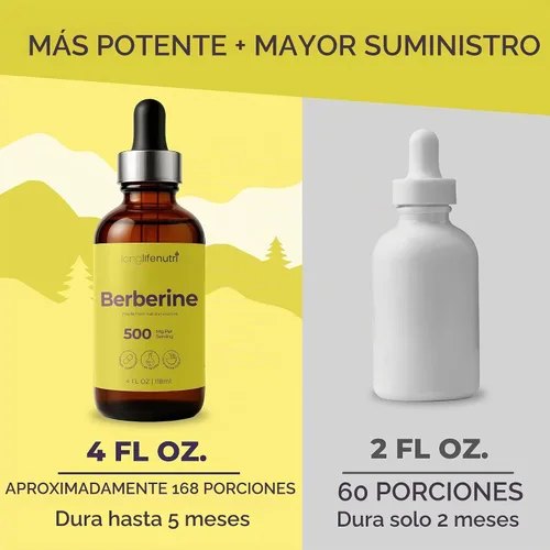 Vista 3 de Berberine Liquid Drops - de Berberis Aristata Bark, 4 onzas líquidas, suplemento orgánico para equilibrio natural, extracto sin azúcar, sabor