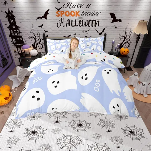 Vista 10 de Juego de ropa de cama de animales de gato misterioso, bohemio, exótico, tribal, abstracto, arte abstracto, juego de funda de edredón para decoración