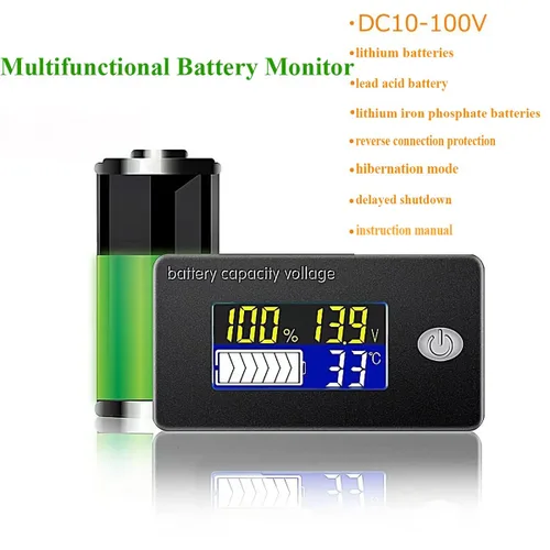 Vista 2 de Medidor de voltaje con pantalla de temperatura, medidor de voltaje (12 V)
