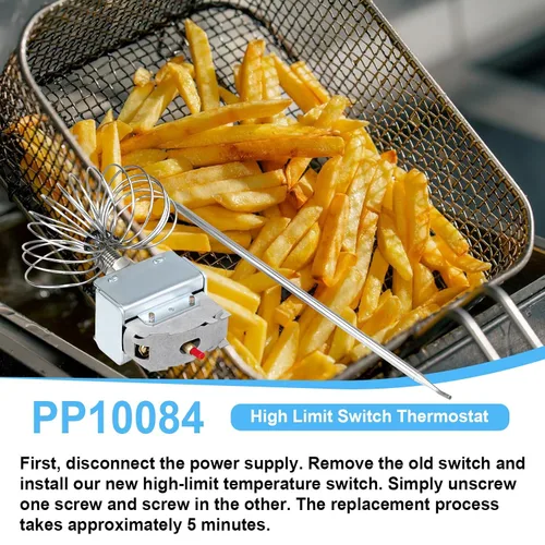 Vista 6 de PP10084 Interruptor de freidora de termostato de límite alto compatible con freidora Pitco, rosca de 1/4 de pulgada Mpt Stuff, 450°F/230°C Hi Limit