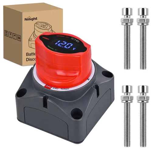 Vista 21 de Nilight Interruptor de desconexión de batería con llave impermeable y cubierta de 12 V 24 V de encendido y apagado, aislador maestro de batería