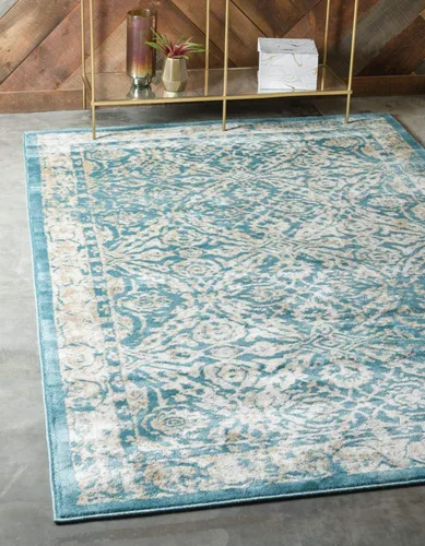 Vista 10 de Unique Loom Oslo Collection - Alfombra tradicional botánica verde azulado (3 x 13 pies)