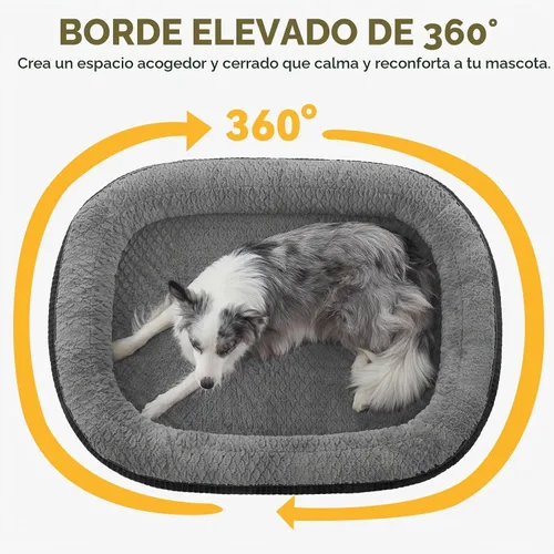 Vista 3 de JOEJOY Cama ortopédica para perros medianos, cama para mascotas de espuma viscoelástica con laterales de refuerzo, forro impermeable, funda