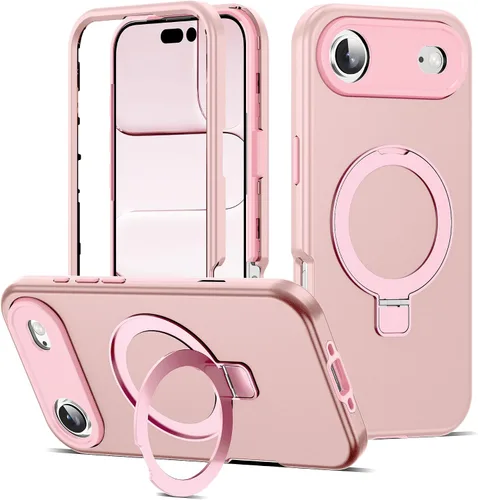 Vista 67 de Funda compatible con iPhone 13 y 14 de 6.1 pulgadas con soporte de anillo magnético [protección militar contra caídas] [compatible con Mag-Safe]