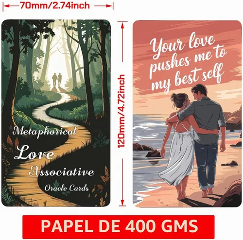 Vista 2 de Cartas de Oracle de la Asociación Metafórica de Amor Metafórico: Cartas Oracle de Amor, Tarjetas Oracle para principiantes, Sumérgete en un mundo