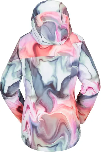 Vista 2 de Volcom Chaqueta con capucha Bolt para mujer, con aislamiento para snowboard y esquí, Negro