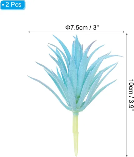 Vista 2 de PATIKIL Plantas suculentas artificiales, paquete de 2 plantas falsas pequeñas, plantas suculentas falsas sin maceta para decoración del jardín