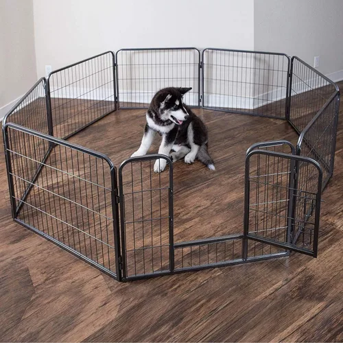 Vista 7 de Paws & Pals Perrera de alambre para perros – corral de ejercicio para perros y gatos al aire libre – Puerta de tubo con puerta