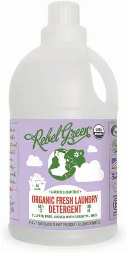 Vista 13 de Rebel Green Detergente orgánico para ropa para bebé, jabón natural para ropa, detergente líquido para ropa, detergente suave para ropa, aroma
