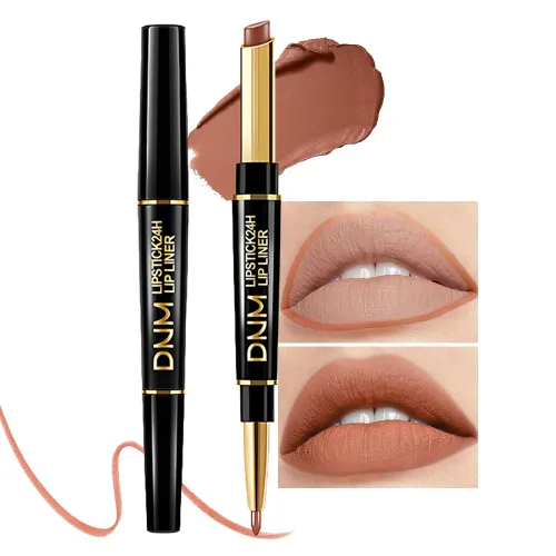 Vista 34 de evpct Juego de 1 lápiz labial y delineador de labios rojo rubí para mujer, kit mate con delineador de labios, manchas de labios duraderas