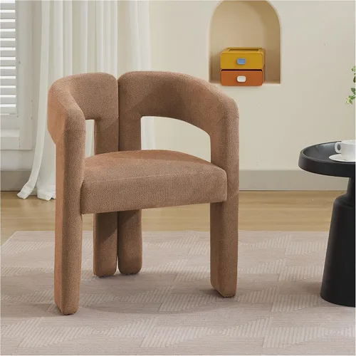 Vista 36 de adochr Modernas sillas de comedor de barril, silla de comedor tapizada de lino con patas de madera, sillas decorativas con brazos, cómodos sillones