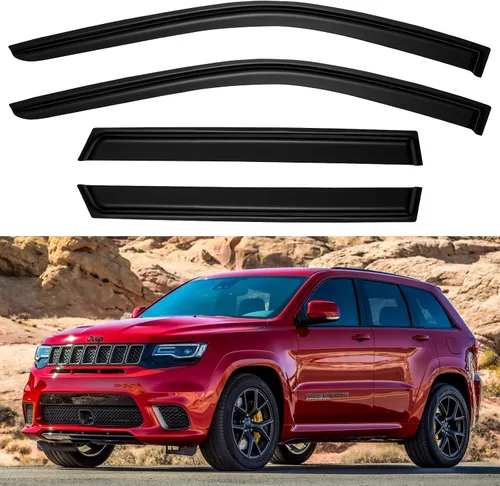 Vista 12 de YQAUTEC - Viseras para ventana, protectores contra la lluvia, compatibles con Subaru WRX 2015-2021, deflectores de viento para ventanas, viseras