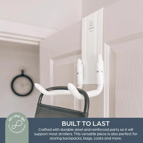 Vista 4 de Dreambaby Gancho de almacenamiento para cochecito: colgador para cochecito sobre la puerta Over the Door Storage - No drill - Adjustable Arms