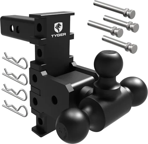 Vista 12 de TYGER Combo de remolque: enganche receptor de 2 pulgadas, arnés de cableado y cubierta de enganche para Wrangler JK 2Dr y 4Dr 2007-2018