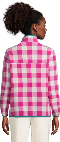 Vista 2 de Lands' End Suéter alto Heritage de forro polar con cuello a presión para mujer