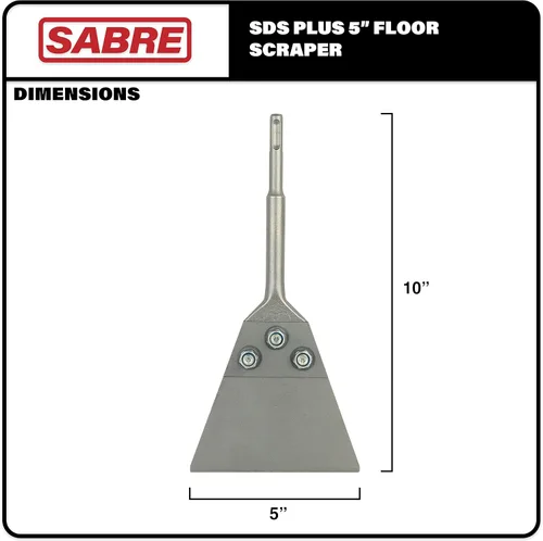 Vista 2 de Kit de herramientas de raspador de piso SDS Plus de 5 pulgadas, elimina el Thinset y los adhesivos, funciona con martillo giratorio SDS-Plus