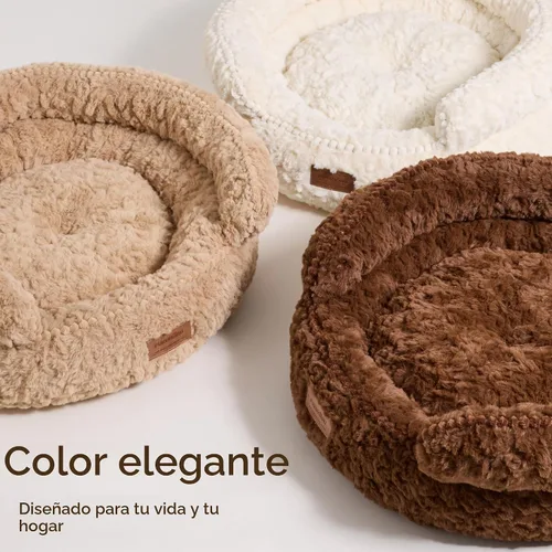 Vista 8 de FUKUMARU Cama para gatos de interior, cama para perros pequeños, lavable Crema