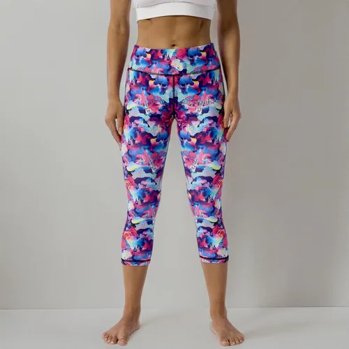 Vista 8 de UIUO-UIPEU Leggings capri estampados con bolsillos para mujer, control de abdomen, yoga, capris