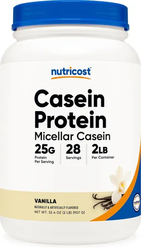 Vista 8 de Nutricost Proteína en Polvo de Caseína 2lb Chocolate - Caseína Micelar, Sin Gluten, Sin OMG Caseína micelar, sin gluten, sin OMG