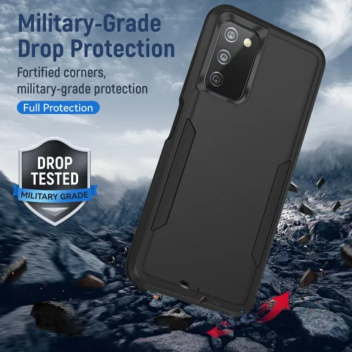 Vista 3 de Yiakeng Funda para Samsung Galaxy A03S, Galaxy A03S con protector de pantalla HD [prueba de caídas de grado militar], funda protectora de doble capa