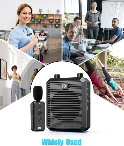 Vista 8 de SHIDU Amplificador de voz portátil para profesores Micrófono Lavalier inalámbrico 18W Speaker with 2.4G Wireless Microphone Rechargeable Personal