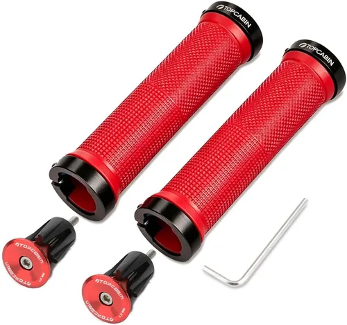 Vista 16 de TOPCABIN - Puños de manillar de bicicleta de doble bloqueo - Puños de goma cómodos para BMX y bicicleta de montaña
